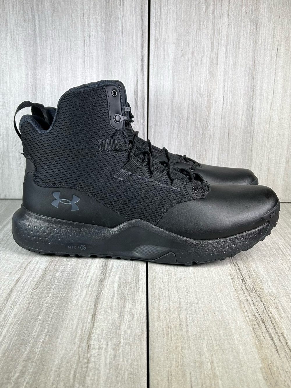WORK 1x Under Armour Micro G Stellar Mid Black Tactical Combat Boot Mens Size 15